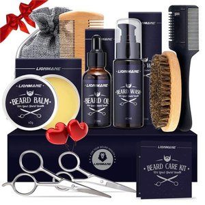 Beard Care Gifts Kit for Men, Beard Mustache Grooming Kit-Beard Balm, Beard Oil